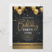 Carte d'invitation d'anniversaire modifiable  (Devant)
