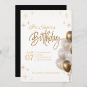 Carte d'invitation d'anniversaire modifiable  (Devant / Derrière)