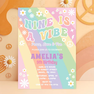 Carte d'invitation d'anniversaire neuf ans Fête