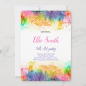 Carte d'invitation d'anniversaire peinture modifia (Devant)