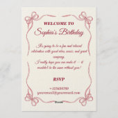 Carte d'invitation d'anniversaire personnalisable (Dos)