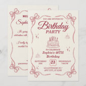 Carte d'invitation d'anniversaire personnalisable (Devant / Derrière)