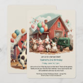 Carte d'invitation d'anniversaire personnalisable  (Devant / Derrière)