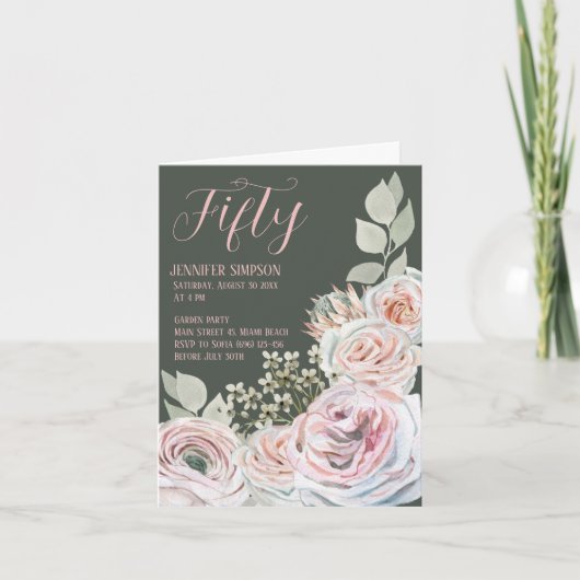 Carte d'invitation d'anniversaire pliée (Devant)