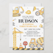 Carte d'invitation d'anniversaire pour camion de c (Devant)