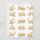 Carte d'invitation d'anniversaire pour camion de c (Dos)