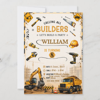 Carte d'invitation d'anniversaire pour camion de c