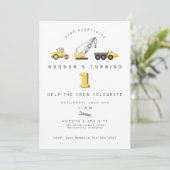 Carte d'invitation d'anniversaire pour camion de d (Debout devant)