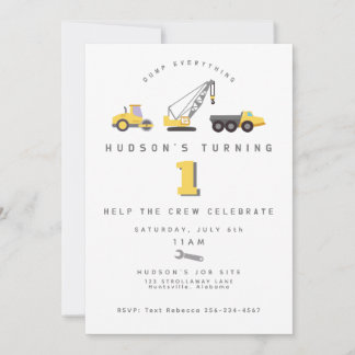 Carte d'invitation d'anniversaire pour camion de d