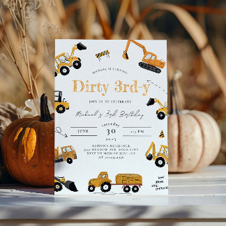 Carte d'invitation d'anniversaire pour camions de