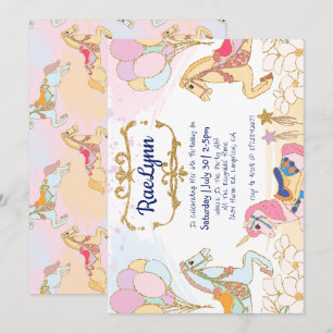 Carte d'invitation d'anniversaire pour carrousel f