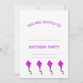Carte d'invitation d'anniversaire pour enfants (Dos)