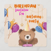 CARTE D'INVITATION D'ANNIVERSAIRE POUR ENFANTS (Devant / Derrière)