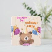 CARTE D'INVITATION D'ANNIVERSAIRE POUR ENFANTS (Debout devant)