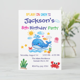 Carte d'invitation d'anniversaire pour enfants thè