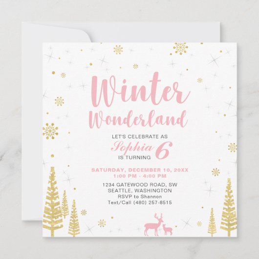 Carte d'invitation d'anniversaire pour fille - Pay (Devant)