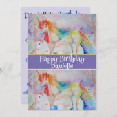 Carte d'invitation d'anniversaire pour fille thème (Devant / Derrière)