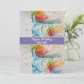 Carte d'invitation d'anniversaire pour filles avec (Debout devant)