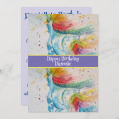 Carte d'invitation d'anniversaire pour filles avec (Devant / Derrière)