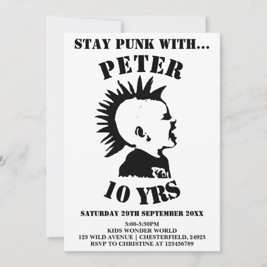 CARTE D'INVITATION D'ANNIVERSAIRE POUR GARÇONS RES (Devant)