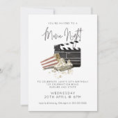 Carte d'invitation d'anniversaire pour soirée ciné (Devant)