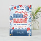 Carte d'invitation d'anniversaire pour un BBQ Bash (Debout devant)