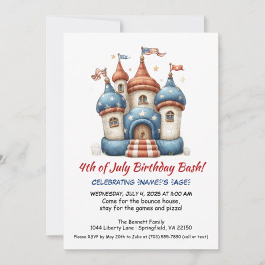 Carte d'invitation d'anniversaire pour une maison (Devant)