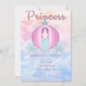 CARTE D'INVITATION D'ANNIVERSAIRE PRINCESSE ROSE (Devant)
