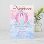 CARTE D'INVITATION D'ANNIVERSAIRE PRINCESSE ROSE (Debout devant)