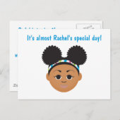 Carte d'invitation d'anniversaire #Proud2BNaturalM (Devant / Derrière)