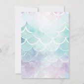 Carte d'invitation d'anniversaire Queue de Sirène  (Dos)