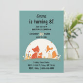 Carte d'invitation d'anniversaire Renards Mignons  (Debout devant)