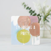 CARTE D'INVITATION D'ANNIVERSAIRE RETRO LOLLIPOPS  (Debout devant)
