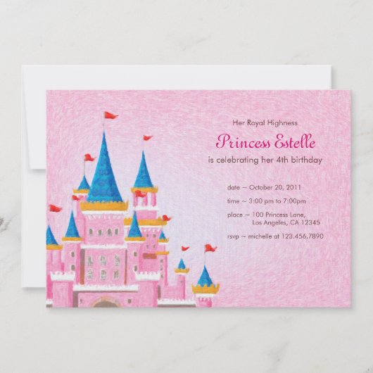 Carte d'invitation d'anniversaire Royal Princess (Devant)