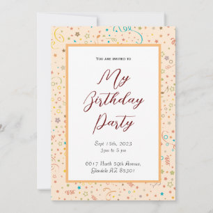 Carte D'Invitation D'Anniversaire Simple Pour Tous
