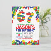 Carte d'invitation d'anniversaire Six Seven Buildi (Debout devant)