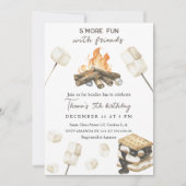 Carte d'invitation d'anniversaire S'more Fun Campf (Devant)