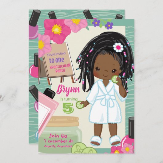 Carte d'invitation d'anniversaire Spa-D-Ity (Devant / Derrière)