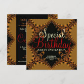 Carte d'invitation d'anniversaire spéciale Golden (Devant / Derrière)