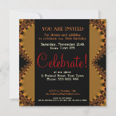 Carte d'invitation d'anniversaire spéciale Golden (Dos)
