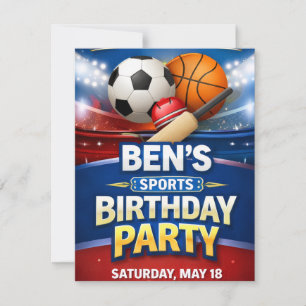 Carte d'invitation d'anniversaire sur le thème des