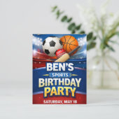 Carte d'invitation d'anniversaire sur le thème des (Debout devant)