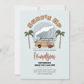 Carte d'invitation d'anniversaire surf Up Beach (Devant)