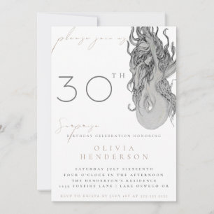 Carte d'invitation d'anniversaire surprise Sirène
