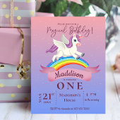 Carte d'invitation d'anniversaire thème licorne ma