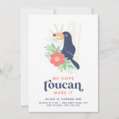 Carte d'invitation d'anniversaire Toucan Palmes Tr (Devant)