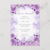 Carte d'invitation d'anniversaire violet Sweet Six (Dos)