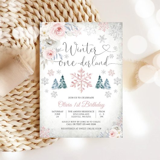 Carte d'invitation d'anniversaire Winter Onederlan