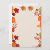 Carte d'invitation d'automne de Thanksgiving (Dos)