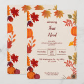 Carte d'invitation d'automne de Thanksgiving (Devant / Derrière)